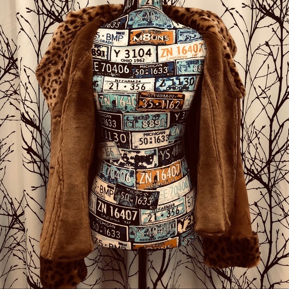 Marvin Richards Leopard Fur Suede Coat Jacket Med - Picture 12 of 16